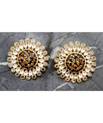 Sapphire and Polki Stud Diamond Earrings 1