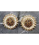 Sapphire and Polki Stud Diamond Earrings