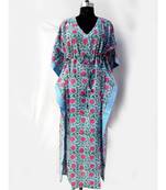 Floral print indian cotton fashionble sexy kaftan plus size maxi dress abaya poncho