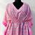 pink indian cotton block printed kaftan summer beach maxi tunic plus size kurti