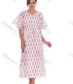 Indian Cotton Casual Women Long Kaftan Hippie Printed Boho Caftan Sleepwear Nightgown