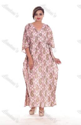Women Cotton Floral Indian Long Kaftan Hippie Evening Gown Caftan Fashionable Plus Size Tunic 1