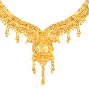 Gorgeous 1 Gram High Gold Plated Choker Style Brass Necklace Set For Women 2