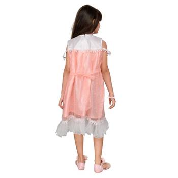 Pink plain net kids frock 2