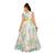 Green printed net kids gown