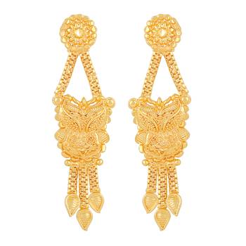 Traditional Designer 1 Gram High Gold Plated Choker Style Brass Necklace Set For Women 3