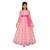 Pink printed net kids gown