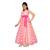 Pink printed net kids gown