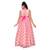 Pink printed net kids gown