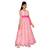 Pink printed net kids gown