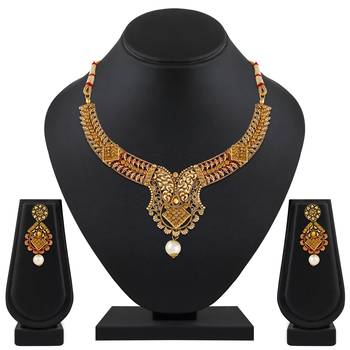 Creative Gold Plated Lct Stone Choker Necklace Set For Women 1