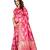 Rani pink woven art silk sarees saree with blouse
