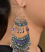 Shades Of Blue Stones Afghani Chandbaali