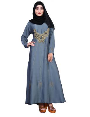 Blue Embroidered Nida Burka 1