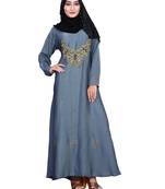 Blue Embroidered Nida Burka