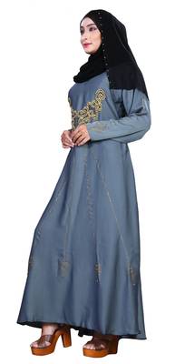 Blue Embroidered Nida Burka 2