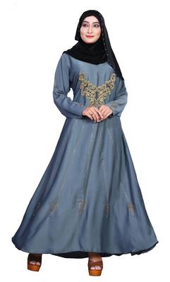 Blue Embroidered Nida Burka 4