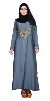 Blue Embroidered Nida Burka 5