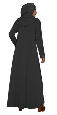 Grey Embroidered Lycra Burka 3
