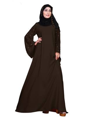 Brown Embroidered Nida Burka 1