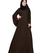 Brown Embroidered Nida Burka
