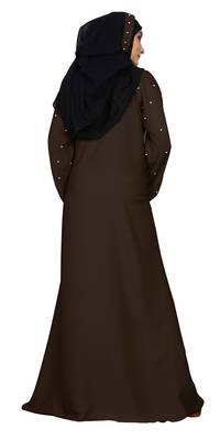 Brown Embroidered Nida Burka 3