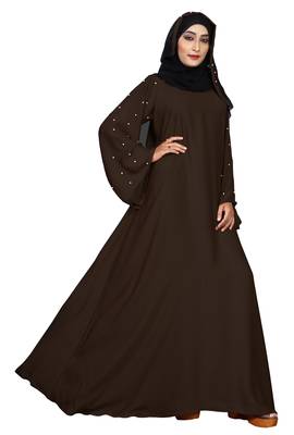 Brown Embroidered Nida Burka 4