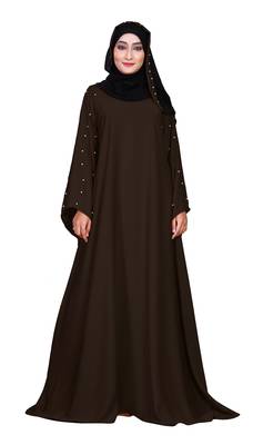 Brown Embroidered Nida Burka 5