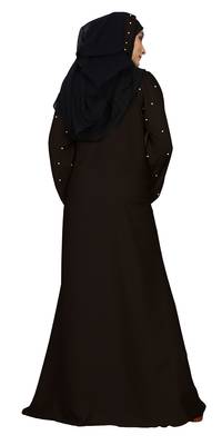 Coffee Embroidered Nida Burka 3