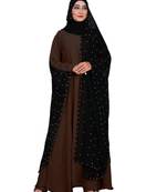 Brown Embroidered Nida Burka