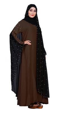 Brown Embroidered Nida Burka 2