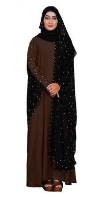 Brown Embroidered Nida Burka 5