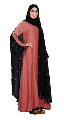 Peach Embroidered Nida Burka 2