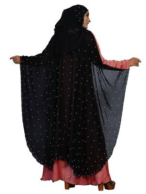 Peach Embroidered Nida Burka 3