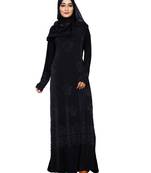 Black Embroidered Lycra Burka