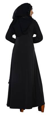 Brown Embroidered Lycra Burka 3
