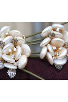 Rose Diamond Studded Pearl Earrings