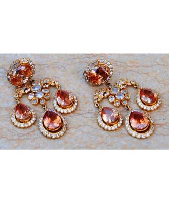 Champagne Diamond Drops Dangler Earrings 1