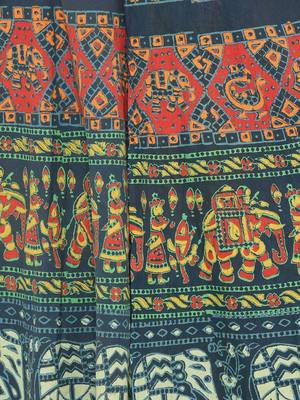 Green Cotton Printed Wrap Around Skirt 5
