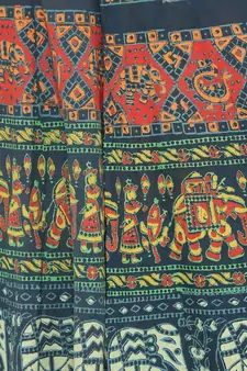 Green Cotton Printed Wrap Around Skirt