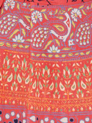 Orange Cotton Printed Wrap Around Skirt 5