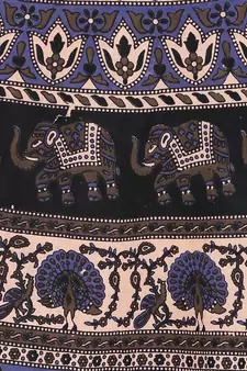 Beige Cotton Printed Wrap Around Skirt