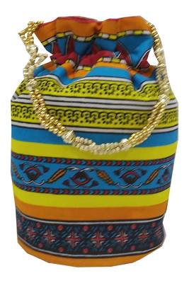 Cotton Printed Blue Handbag Ethnic Potli Bag 4