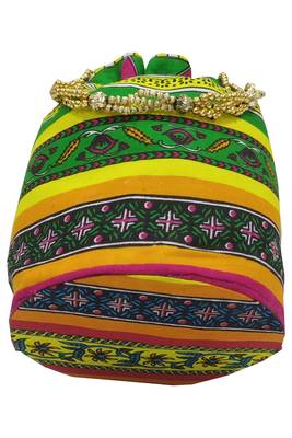 Cotton Printed Pink Handbag Ethnic Potli Bag 3