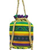 Cotton Printed Purple Handbag Ethnic Potli Bag