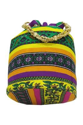 Cotton Printed Purple Handbag Ethnic Potli Bag 3