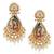 Designer handpainted enamelled radha krishna painting dangler earrings with studded diamond