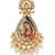 Designer handpainted enamelled radha krishna painting dangler earrings with studded diamond