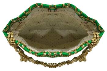 Silk Ethnic Golden Embroidered Green Handbag Potli Bag 2