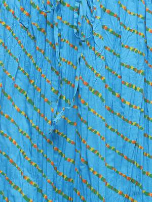 Blue Cotton Lehariya Printed Skirt 5